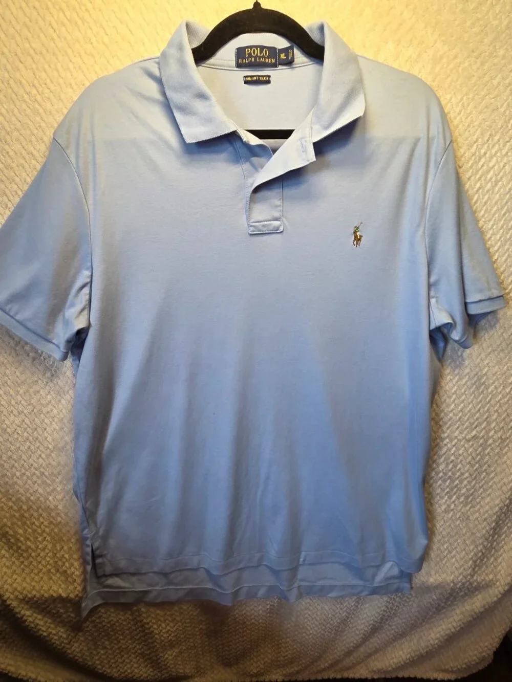 Polo Ralph Lauren Soft Touch Polo Shirt Blue Mens SZ XL Golf EXCELLENT CONDITION